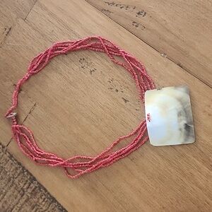 Beaded Necklace with Abalone Shell Pendant